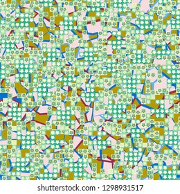 Seamless pattern. Glamorous pixel floral camouflage with backing.
Background consisting of angular shapes forming trap pattern. Editable.