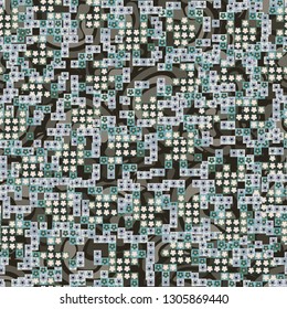 Seamless pattern. Glamorous pixel floral camouflage with backing.
The background consists of chaos smoothly curved abstract elements. Editable.