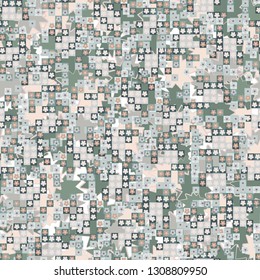 Seamless pattern. Glamorous pixel floral camouflage with backing.
The background consists of chaos of multipath oblique stars. Editable.