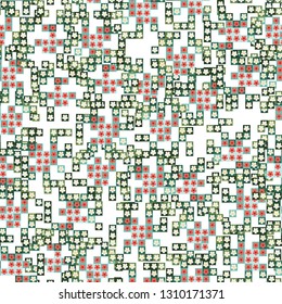 Seamless pattern. Glamorous pixel floral camouflage.