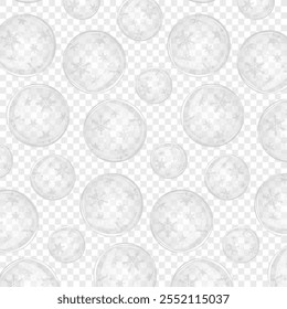 Seamless pattern glass ball with snowflakes. Element of holiday decoration. Vector object for christmas design, mockup, postcard, invitation, poster, banner.