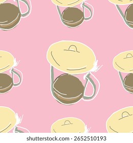 seamless pattern of a glass of espresso hand drawn vector design.eps