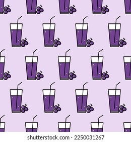Un patrón impecable con un vaso de jugo de uva.