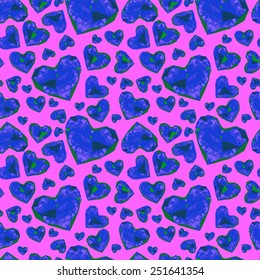 seamless pattern of glass hearts. 10 eps
