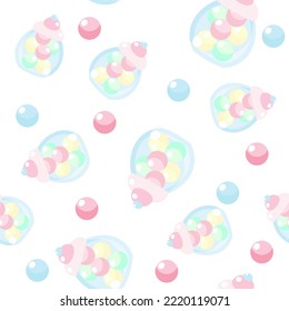 Seamless pattern glass jar with lollipops in cartoon style. Pattern for textiles, kitchen design and towels and aprons, children's fabrics and wraps.