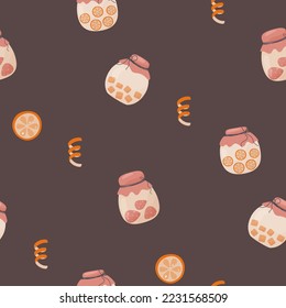 seamless pattern with glass jars