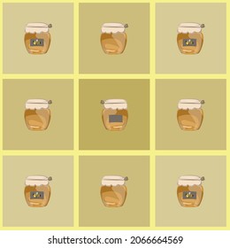 Seamless pattern with glass jars of honey on a transparent background (Swatches, EPS 10)
