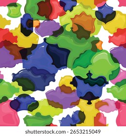 Seamless pattern of glass overlapped labels in different colors. Vector background