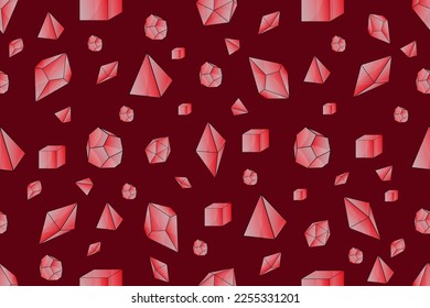 Seamless pattern with glass viva magenta dice from dungeons and dragons game. DnD. Endless geometric background. Creative geometrical wallpaper and bed linen print. 