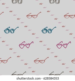 Seamless pattern with glasses