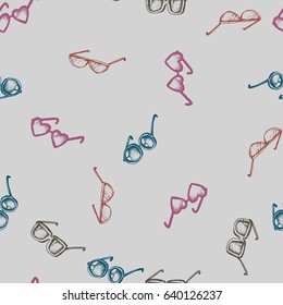 Seamless pattern with glasses