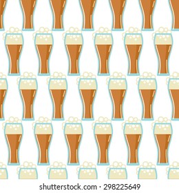  Seamless pattern with glasses of beer