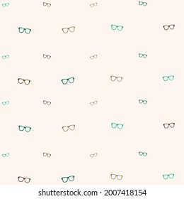 Seamless pattern of glasses different colours and sizes. Vector illustration