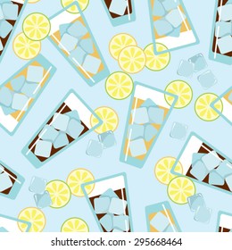 Seamless pattern with glasses of lemonade.