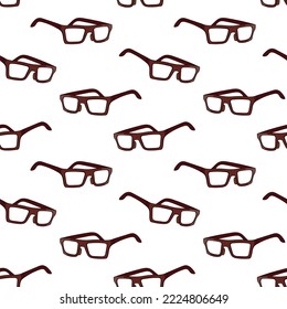 Seamless pattern with glasses spectacles doodle vector