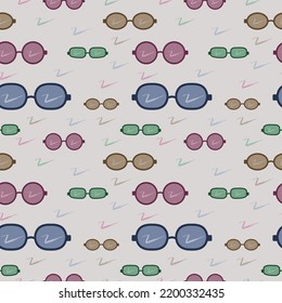 Seamless pattern glasses. Vector design