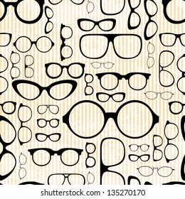 seamless pattern from glasses in vintage style