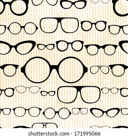 seamless pattern from glasses in vintage style