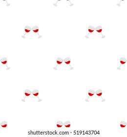 Seamless pattern of glasses of wine