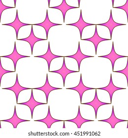 Seamless pattern gleaming pink stars background