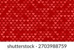 A seamless pattern with glittering red hearts