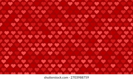 A seamless pattern with glittering red hearts
