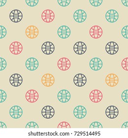 seamless pattern with globe graphic