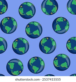 seamless pattern with globe western hemisphere. element for poster design print postcard banner wallpaper wrapping backdrop background textile