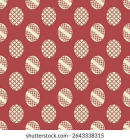 Seamless pattern with globes on red background