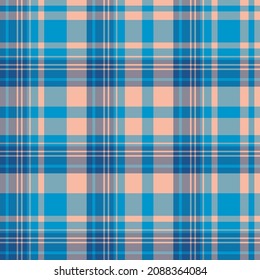 Seamless pattern in glorious blue and beige colors for plaid, fabric, textile, clothes, tablecloth and other things. Vector image.