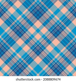 Seamless pattern in glorious blue and beige colors for plaid, fabric, textile, clothes, tablecloth and other things. Vector image. 2
