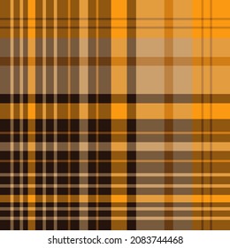Seamless pattern in glorious yellow, dark brown and beige colors for plaid, fabric, textile, clothes, tablecloth and other things. Vector image.
