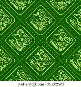 Seamless pattern with glyphs of the Maya periods calendar names for your design
 