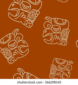 Seamless pattern with glyphs of the Maya periods calendar names for your design