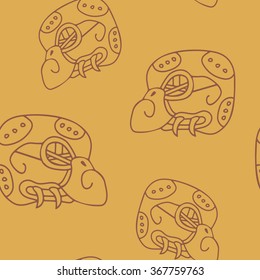 Seamless pattern with glyphs of the Mayan writing for your design
