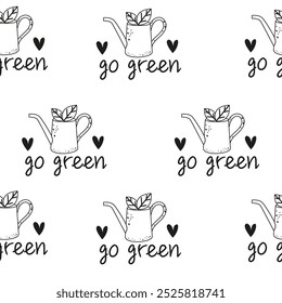 Patrón sin fisuras a verde contorno ecológico