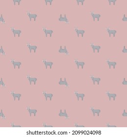 Seamless pattern goat  Domestic animals colorful background  Vector illustration for textile prints  fabric  banners  backdrops   wallpapers 