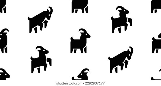 Seamless pattern with Goats. isolated on white background