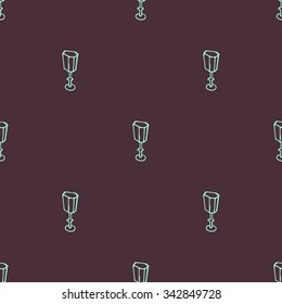 Seamless pattern with goblet. Graphic hand drawn background.