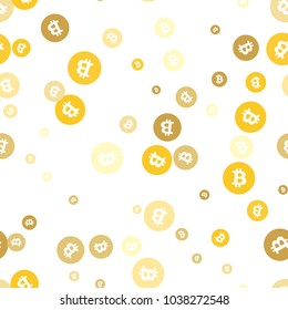Seamless pattern with gold bitcoins. Modern Vector illustration.