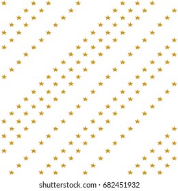Seamless pattern with gold cartoon stars and moons. Good for surface design, textile, fabric, wallpaper, wrapping paper, decoupage, scrapbooking, handmade. Vector.