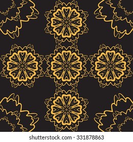 Seamless pattern with gold carved tracery  for your creativity