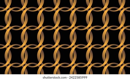 Seamless pattern. Gold chains.Vector illustration.