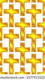 Seamless pattern of the gold christian cross