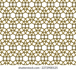 Seamless Pattern Gold Colors Arabic Style Network Decorative Ornament 