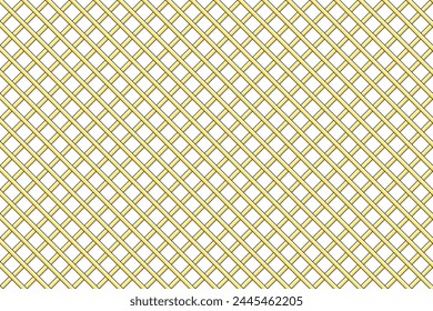 Seamless pattern gold crosshatch isolated on white background