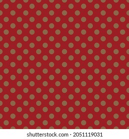 Patrón sin brillo con punto dorado sobre fondo rojo. Resumen de papel tapiz divertido. Diseño para tela, impresión textil, papel envolvente, textil infantil, cubierta. Ilustración vectorial. Fondo de Navidad.