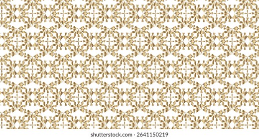 Seamless pattern with gold floral ornament. Vector illustration for your design