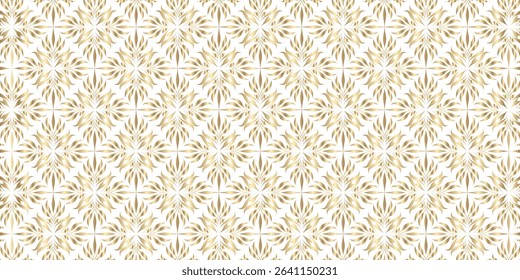 Seamless pattern with gold floral ornament. Vector illustration for your design