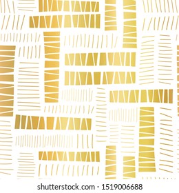 Seamless pattern gold foil block stripes. Vector background abstract illustration. Elegant shiny metallic golden repeating lines, use for celebrations, wedding, birthday, card, invite, banner